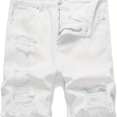 Ripped Denim Shorts Mens Casual Street Style Denim Shorts For Summer