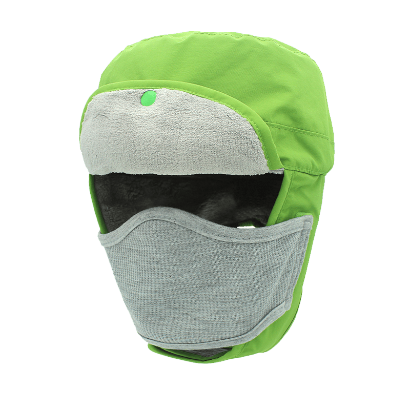 Kids Fleece Warm Waterproof Hat With Detachable Face Mask And Earflap