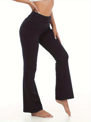Women's Soft Bootcut Pants Tummy Control High Waist Flare Pants
