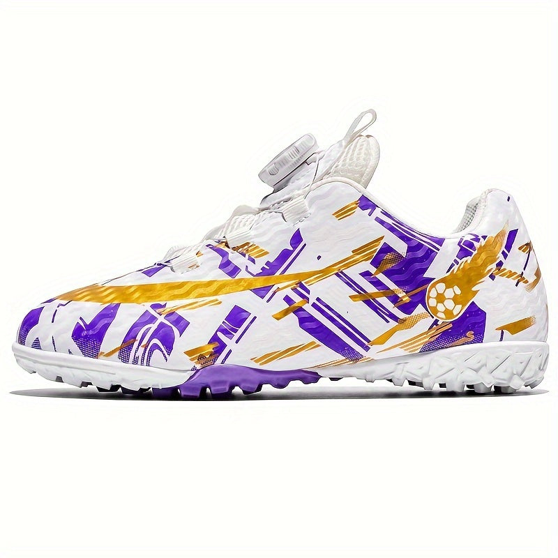 Boy's Turf Football Boots Rotating Buckle Outdoor Anti-skid TF Soccer Cleats