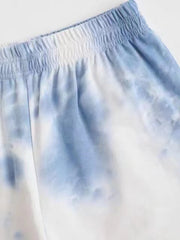 Women's Tie Dye Dolphin Shorts with Knot Waist
