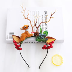 Christmas Elk Headdress Hair Hoop for Girls