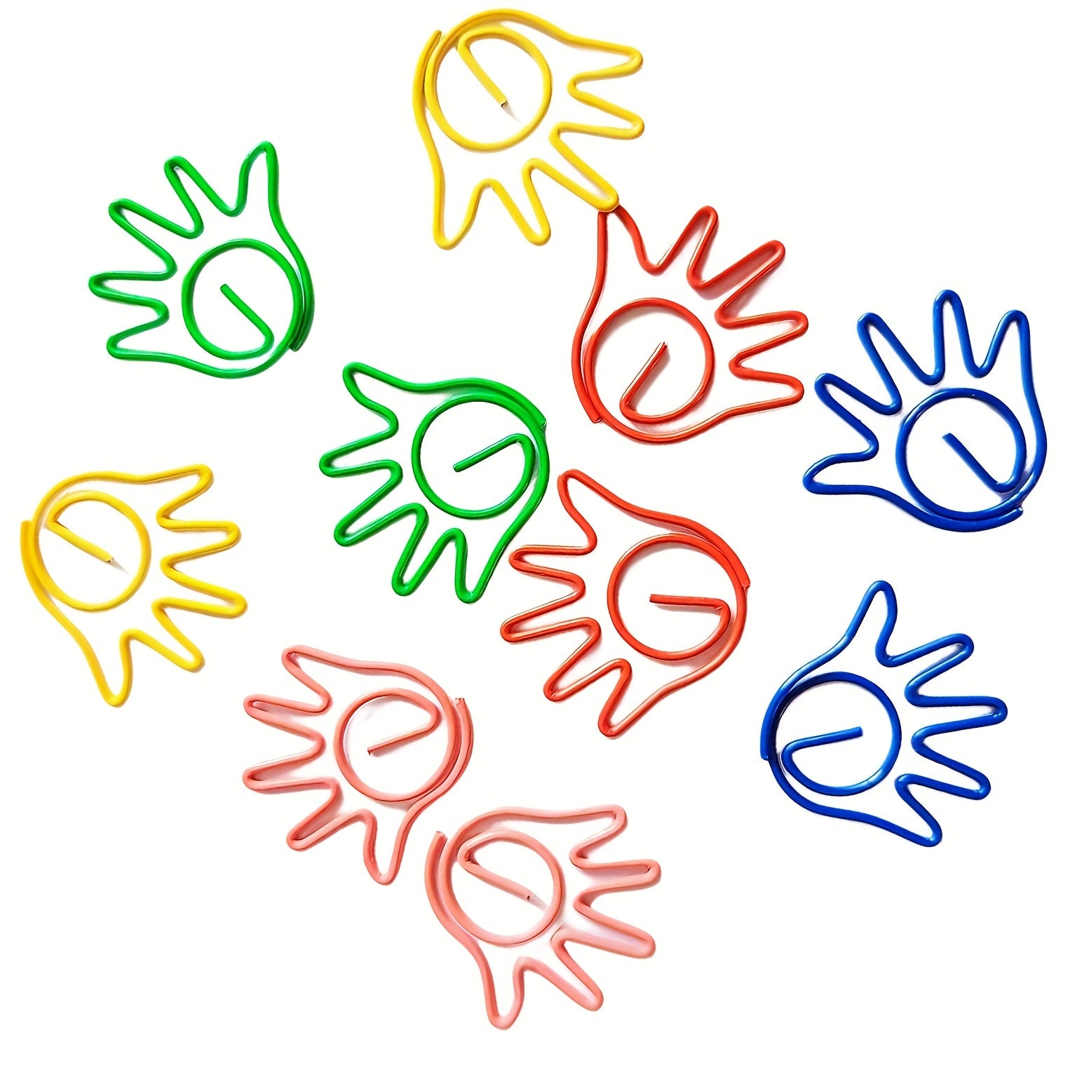 10pcs Palm Shaped Mixed Paper Clips for Office School Use