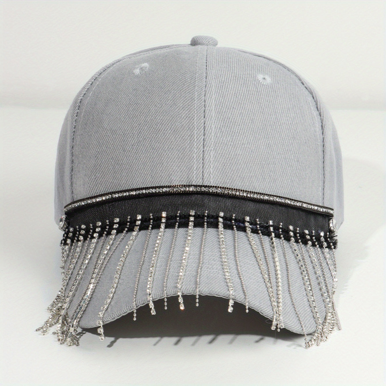 Tassel Hip Hop Baseball Cap Gray Y2K Sun Hat Sunscreen Dad Hats