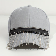 Tassel Hip Hop Baseball Cap Gray Y2K Sun Hat Sunscreen Dad Hats