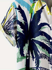 Coconut Palm Pattern Hawaiian Shirt Men's Allover Print Short S