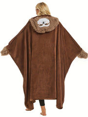Women's Cartoon Animal Hooded Robe - Warm and Cozy Lounge Robe