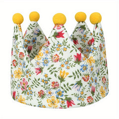 Baby Birthday Floral Crown Hat With Pom Pom Gift