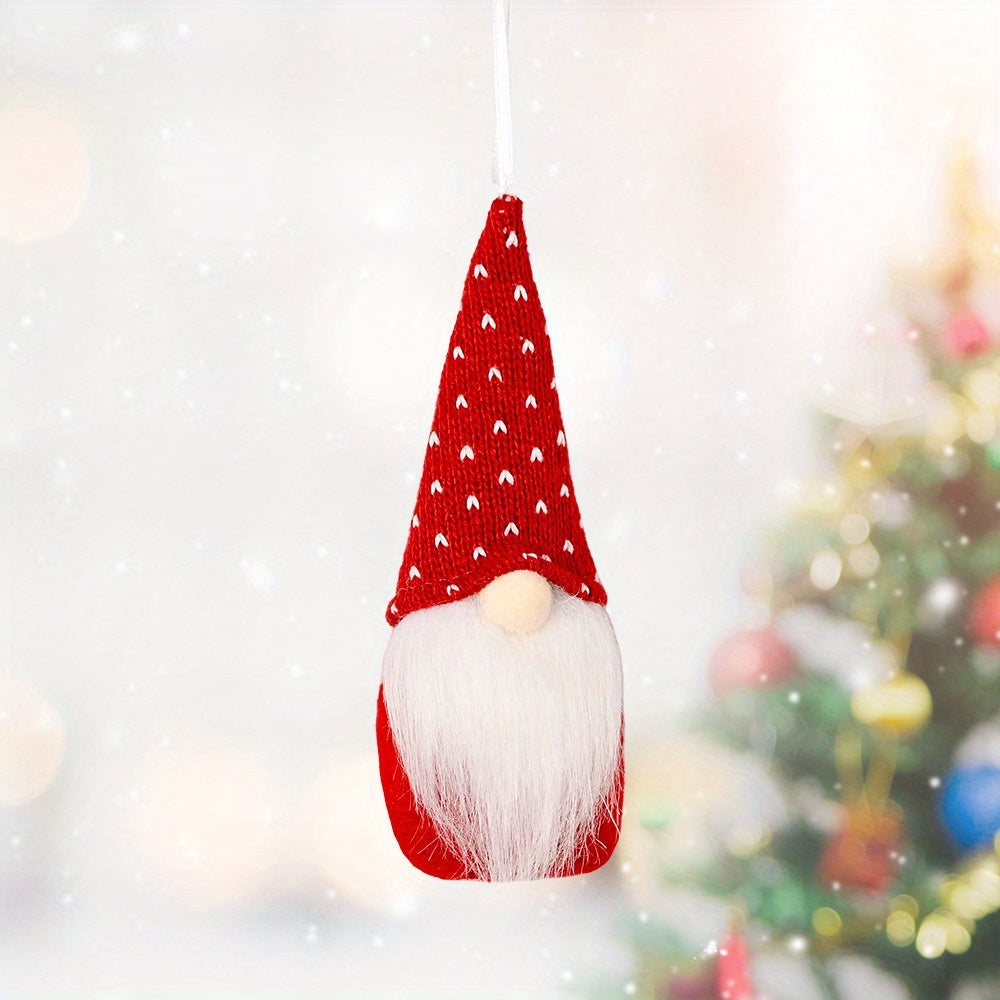 1pc Christmas Tree Hanging Gnome Ornament Plush Santa Home Decor