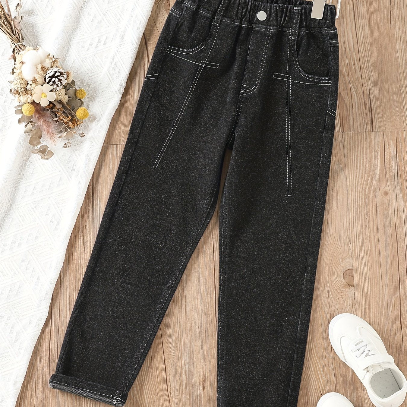 Boys High Stretch Denim Pants With Pocket