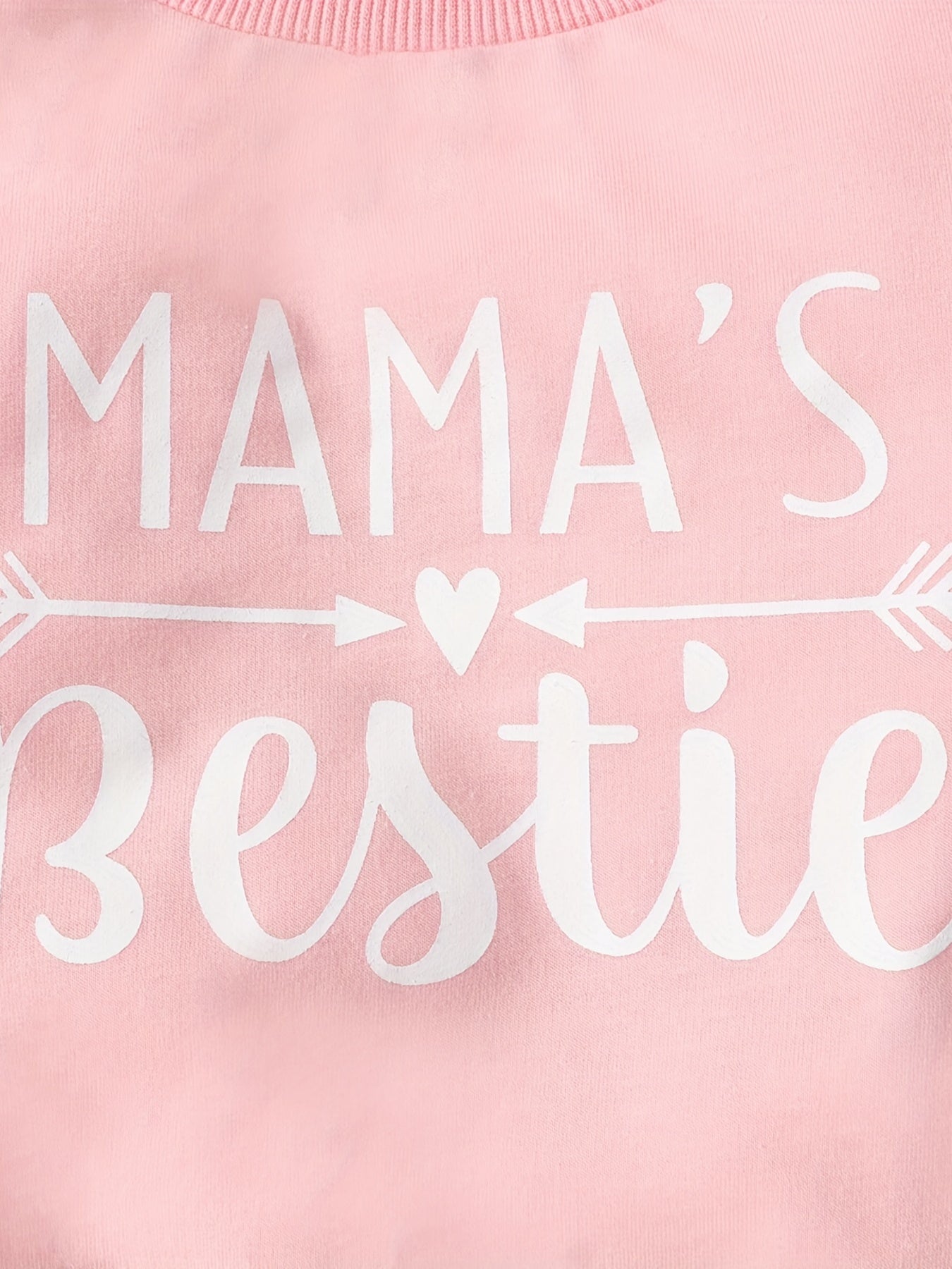 Girls Sweatshirt 'Mama's Bestie' Graphic Long Sleeve Top Pullovers