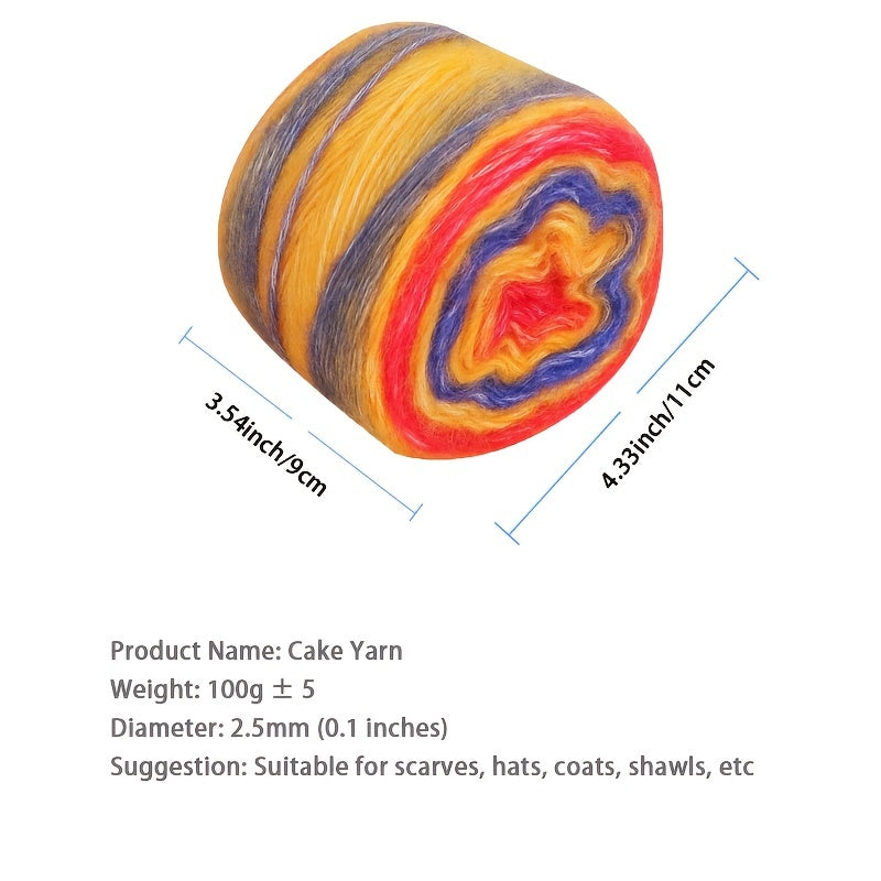 2pcs Silk Mohair Yarn Gradient Wool Thread 100g Roll DIY Knitting Crocheting