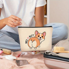 Dog Pattern Makeup Bag For Dog Lover Women's Makeup Bag For Travel