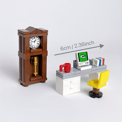 House Furniture Building Blocks Toys Set Living Room Kitchen TV Bed