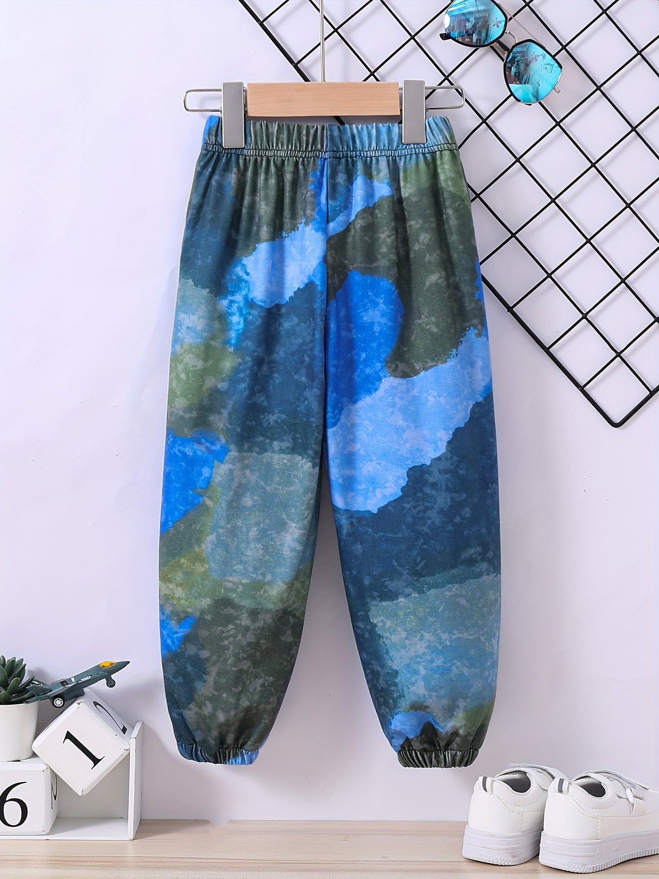 Boys Camo Letter Print Active Sweatpants Jogger Pants