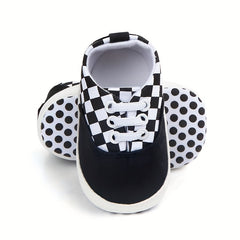 Infant Plaid Canvas Shoes Soft Breathable Non Slip Baby Shoes