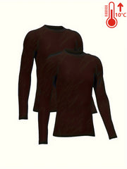 HOPLYNN Youth Compression Shirts 2 Pack Long Sleeve Moisture Wicking Baselayer