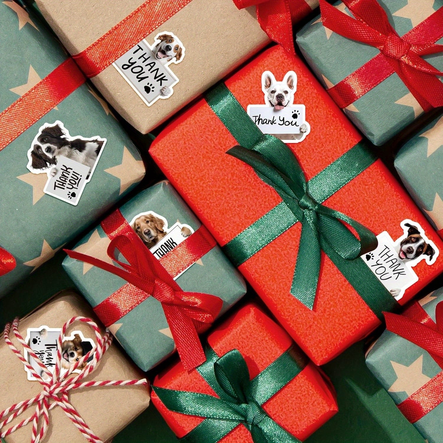 200pc Dog Thank You Stickers Adorable Puppy Labels for Small Business Packaging