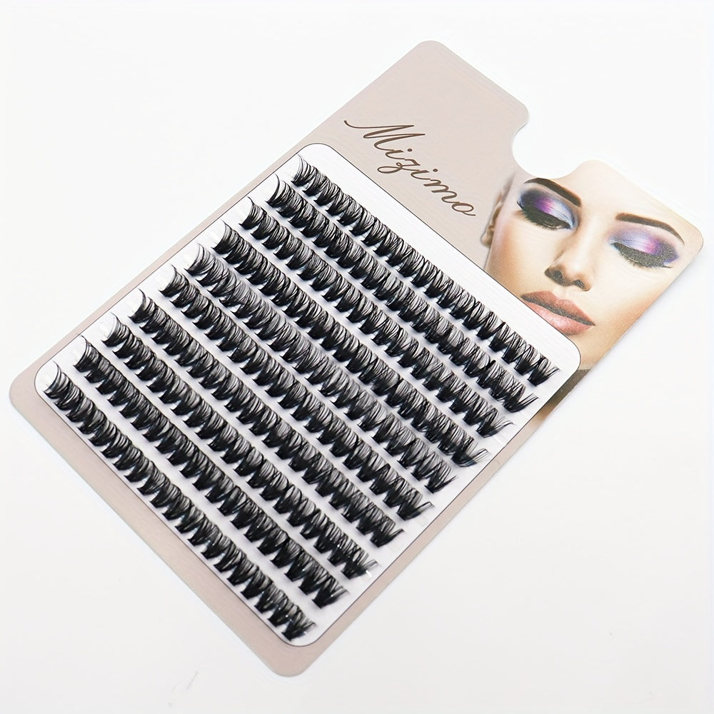 200 Pcs Segmented False Eyelashes 8-16mm Mixed Length D Curling Cluster Lashes