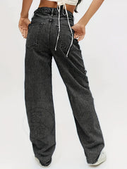 Distressed Wide Leg Jeans Women's Denim Jeans