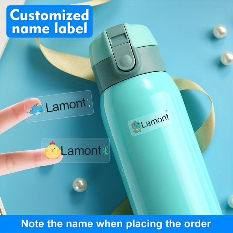 240pcs Transparent Name Sticker Custom Waterproof MEDIUM Size 3 4x1