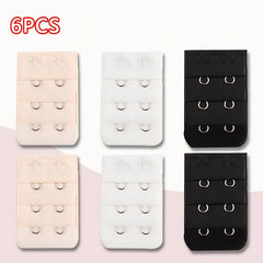 6pcs 2 Hooks Bra Strap Extenders Adjustable Bra Band Buckle