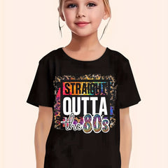 80's Graphic T-shirt Casual Short Sleeve Girls Summer Tee