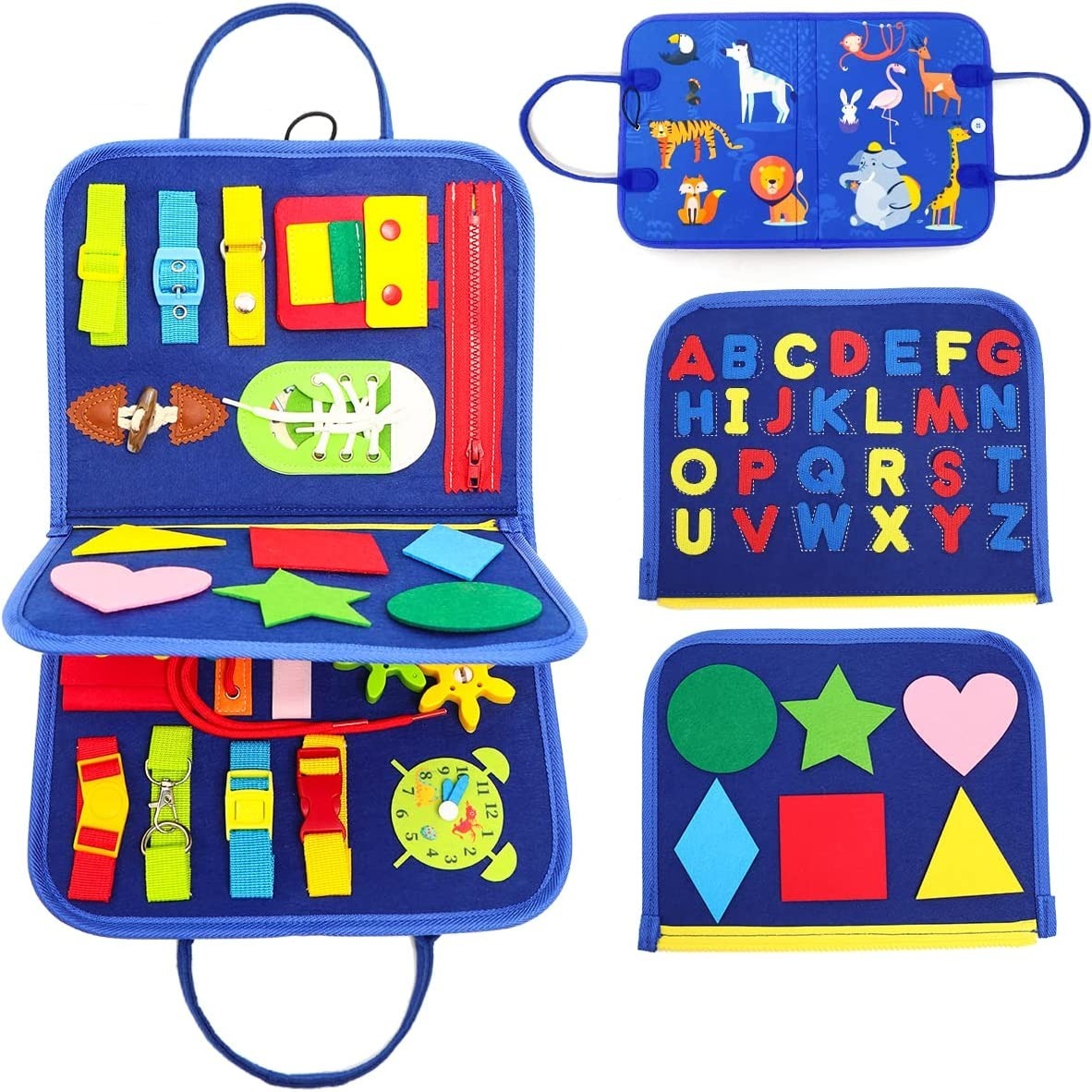 20-Piece Animal Bustier Board Educational Toy for 1-4 Year Olds