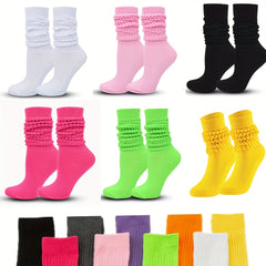 Ribbed Calf Socks Knee High Stockings Women's Hosiery