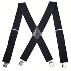 Men's Adjustable Elastic Suspenders For Trousers Braces with 4 Clips