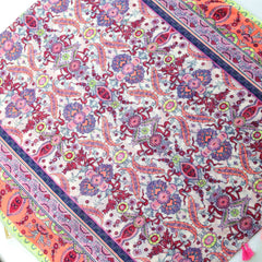 Vintage Floral Paisley Print Scarf Boho Block Tassel Shawl