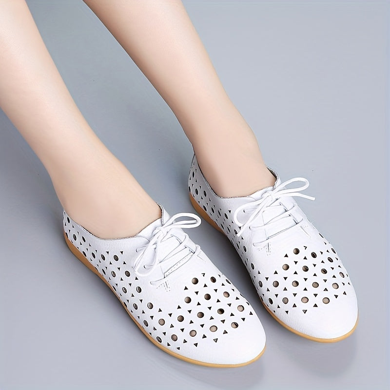 Women's Lace Up Outdoor Loafers Hollow Out Casual Shoes