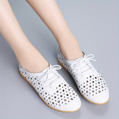 Women's Lace Up Outdoor Loafers Hollow Out Casual Shoes