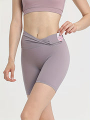 Women's High Waist Hip Exercise Running Tight Fitness Shorts