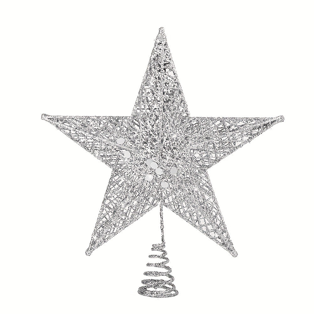 1pc Glitter Christmas Tree Star Topper Top Hat Decorations