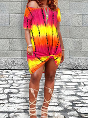 Casual Dress Women's Plus Tie Dye Tee Dress