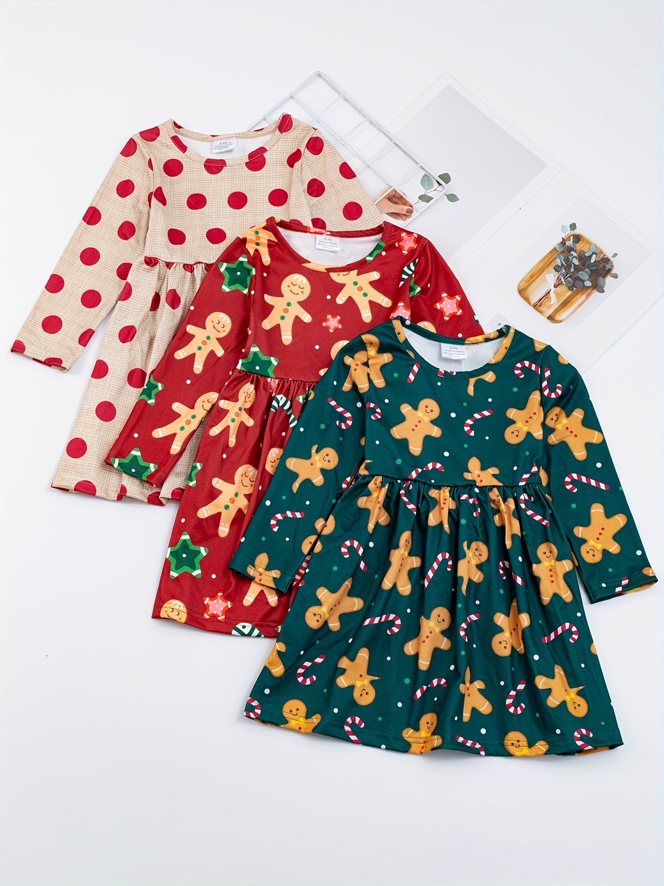 Toddler Girls Sunflower Polka Dot Stripes Dress Set