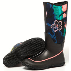 Forest Animal Print Rain Boots for Women Warm Neoprene Rubber Material