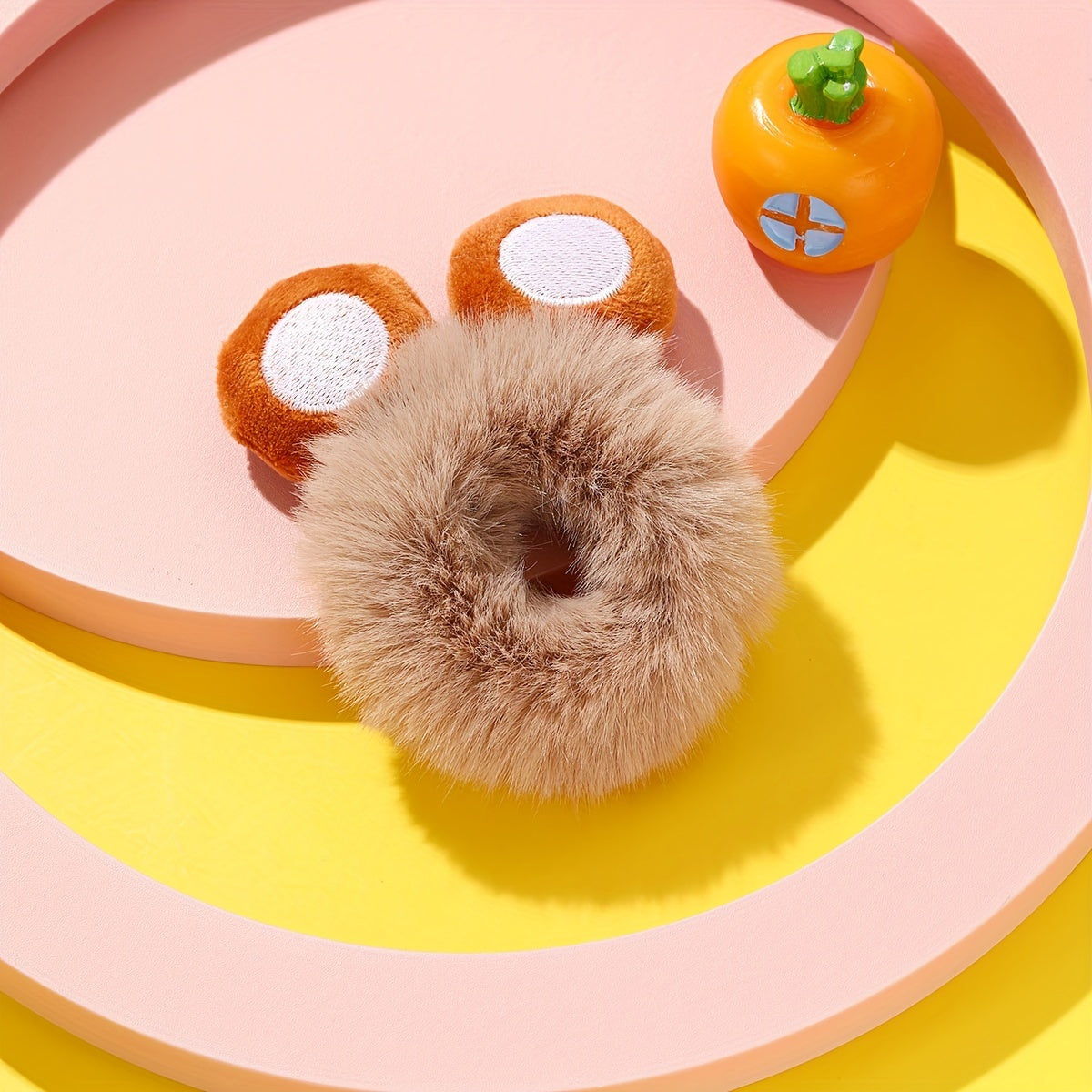 Cartoon Animal Ears Plush Hair Tie Hair Bands Ponytail Holders Scrunchies