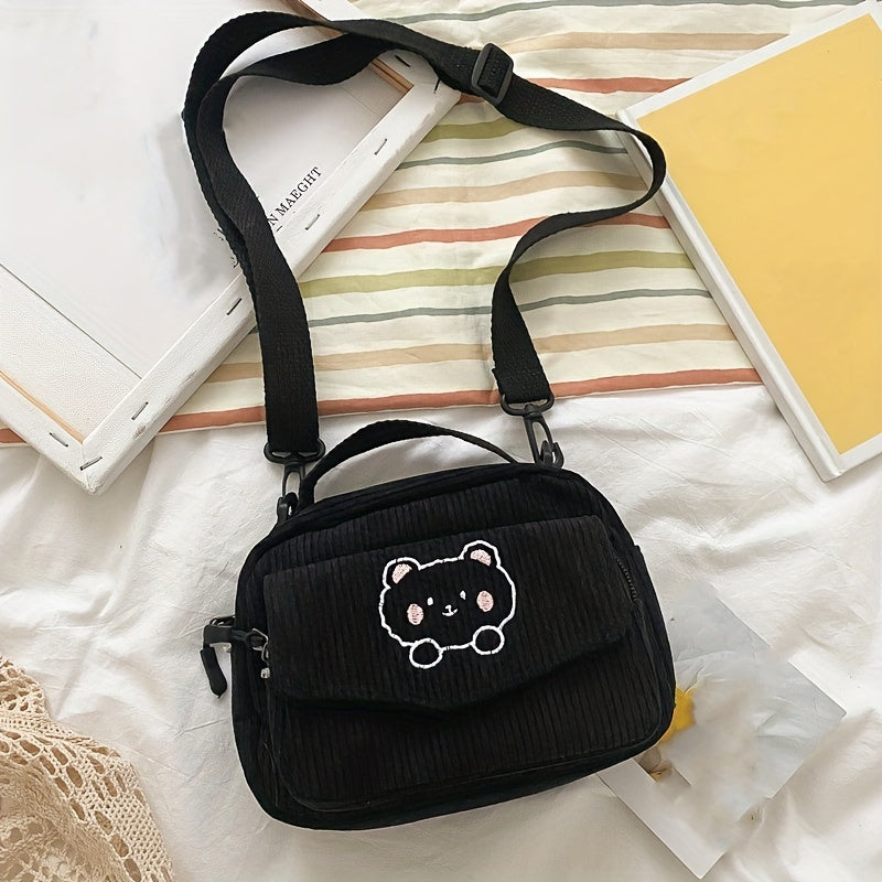 Bear Crossbody Bag Square Shoulder Bag Coin Purse for Girls