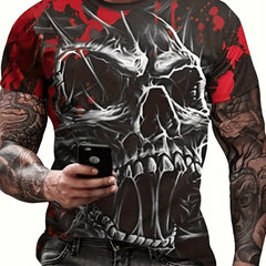 Vintage Skull Graphic Print Tee - Summer Style
