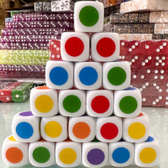 6 Sided Colorful Dot Dice 16mm Acrylic Dice Set for Family Party Game