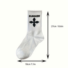 Men's Street Style Crew Socks Breathable Soft Casual Socks