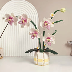 Pink Orchid Vase with Butterfly Valentine's Gift for Her