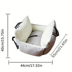 Washable Pet Car Seat for Small-Medium Dogs Under 35lbs with Safety Features