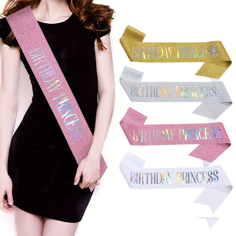 Golden Glitter Onion Shoulder Strap Princess Birthday Belt
