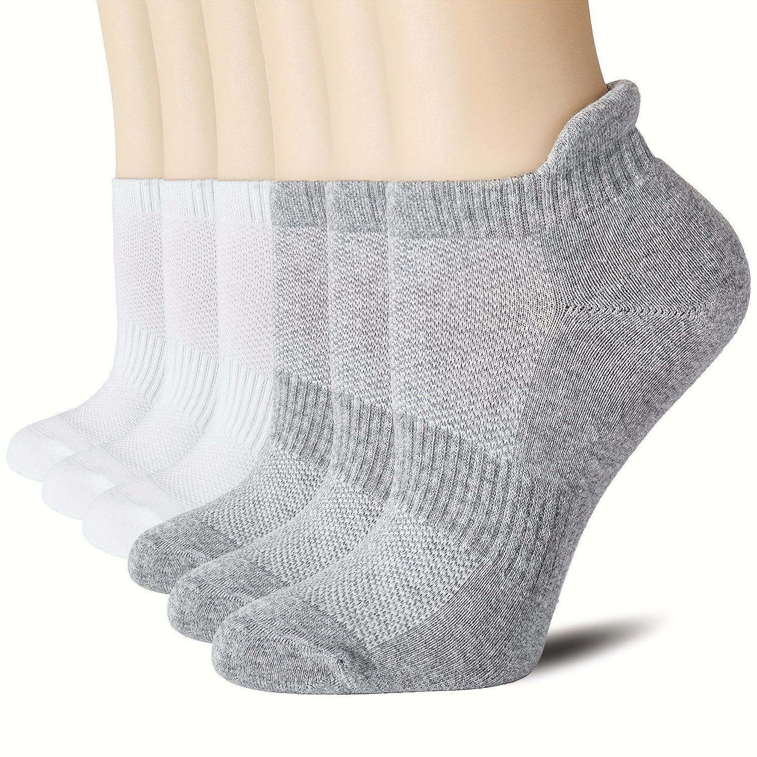 6 Pairs Low Cut Ankle Socks for Running Breathable Moisture Wicking Durable