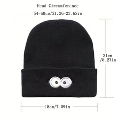 Embroidery Beanie Cartoon Unisex Knit Hat Elastic Skull Cap