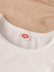 2Pcs Newborn Baby Girl Summer Clothes Set Solid Ribbed Top & Button Shorts