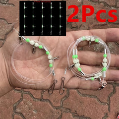 2pcs Nylon Line Luminous Beads Swivels Fishing Tackle
